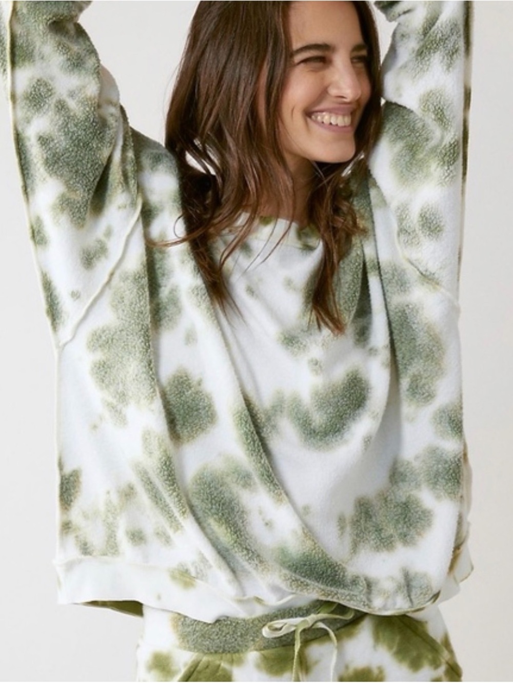 L • free people Kelly green tie dye oversized sweatshirt